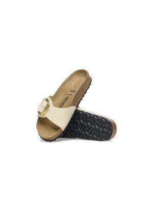Sandália Madrid Big Buckle Nubuck Leather Birkenstock 1026604 Ecru