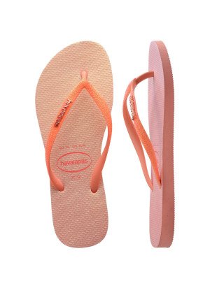Slim Glitter Iridescent Beach Flip Flops Havaianas 4148922.5567 Peach Pink