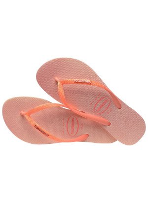 Slim Glitter Iridescent Beach Flip Flops Havaianas 4148922.5567 Peach Pink