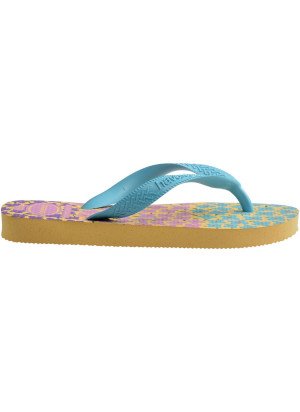 Chinelo De Praia Kids Flores Havaianas 4000052.6161 Caja Yellow