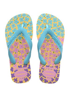 Chinelo De Praia Kids Flores Havaianas 4000052.6161 Caja Yellow