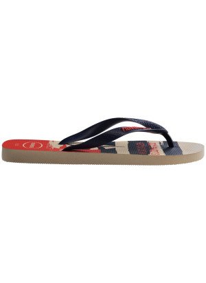 Top Nautical Beach Flip Flops Havaianas 4137126.6121 Beige Straw