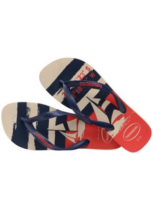 Top Nautical Beach Flip Flops Havaianas 4137126.6121 Beige Straw