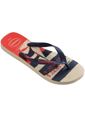 Top Nautical Beach Flip Flops Havaianas 4137126.6121 Beige Straw