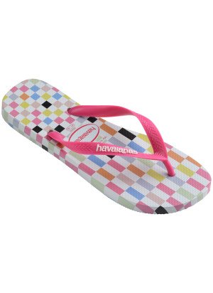 Top Check Beach Flip Flops Havaianas 4148764.7210 Ice Grey/Pink