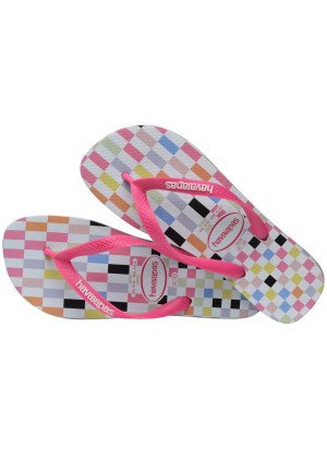 Top Check Beach Flip Flops Havaianas 4148764.7210 Ice Grey/Pink