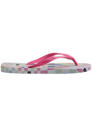 Top Check Beach Flip Flops Havaianas 4148764.7210 Ice Grey/Pink
