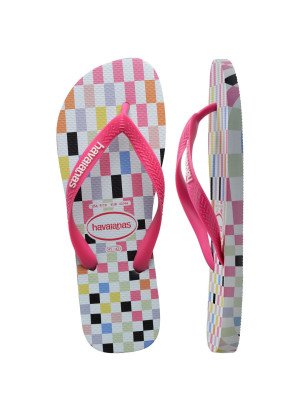 Top Check Beach Flip Flops Havaianas 4148764.7210 Ice Grey/Pink