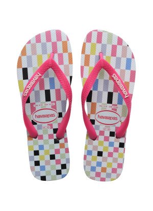 Top Check Beach Flip Flops Havaianas 4148764.7210 Ice Grey/Pink