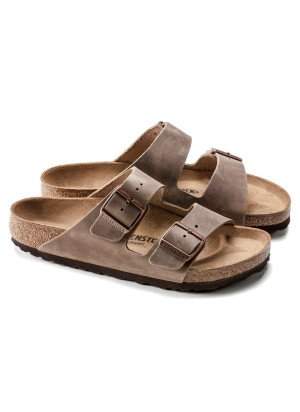 Sandália Arizona Oiled Leather Birkenstock 0352201 Tobacco Brown