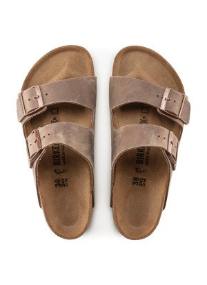Sandália Arizona Oiled Leather Birkenstock 0352201 Tobacco Brown