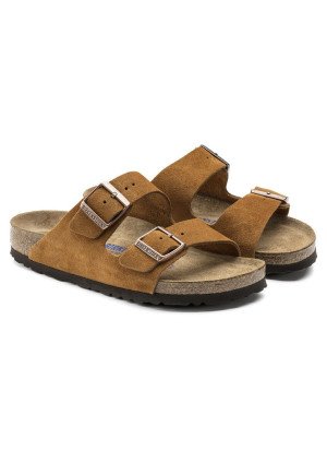 Sandália Arizona Soft Footbed Couro de Camurça 1009527 Mink