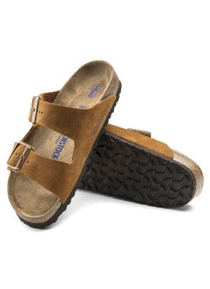 Sandália Arizona Soft Footbed Couro de Camurça 1009527 Mink