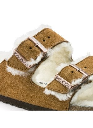 Sandália Arizona Shearling Couro de Camurça Birkenstock 1001135 Mink
