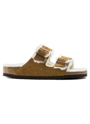 Sandália Arizona Shearling Couro de Camurça Birkenstock 1001135 Mink