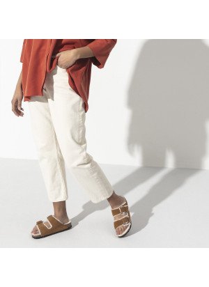 Sandália Arizona Shearling Couro de Camurça Birkenstock 1001135 Mink