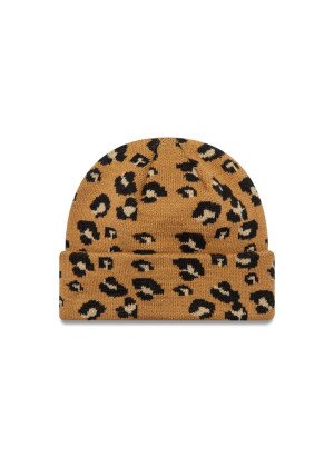 Gorro de malha de punho largo New Era Leopard New Era 60565460  CAM Light Beige