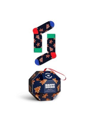 1-Pack Gingerbread Cookies Socks Gift Set HappySocks P000405 Navy