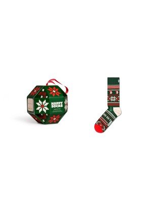1-Pack Snowflake Sock Gift Set HappySocks P001733 Green