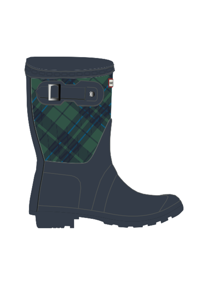 Original Tall Tartan Printed Hunter Wellies FRW0001242 013 Blue Original Tall Tartan Printed Hunter Wellies FRW0001242 013 Blue