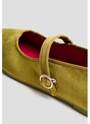 Mary Jane Velvet Shoes PAEZ 2432501S5801-728 Sycamore Green