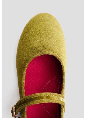 Mary Jane Velvet Shoes PAEZ 2432501S5801-728 Sycamore Green
