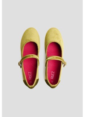 Mary Jane Velvet Shoes PAEZ 2432501S5801-728 Sycamore Green