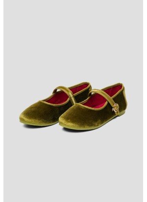 Mary Jane Velvet Shoes PAEZ 2432501S5801-728 Sycamore Green