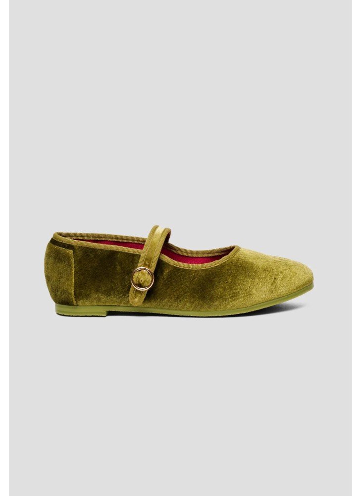 Mary Jane Velvet Shoes PAEZ 2432501S5801-728 Sycamore Green