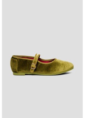 Mary Jane Velvet Shoes PAEZ 2432501S5801-728 Sycamore Green