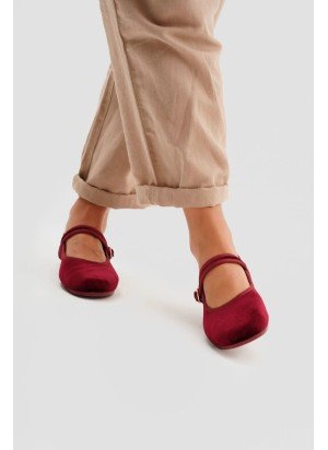 Mary Jane Velvet Shoes PAEZ 2432501S5801-420 Burgundy