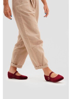 Mary Jane Velvet Shoes PAEZ 2432501S5801-420 Burgundy