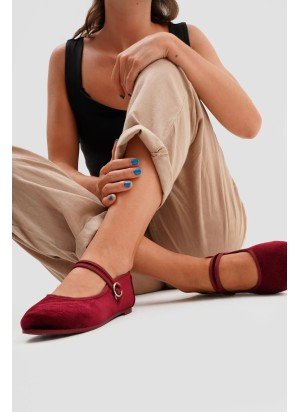 Mary Jane Velvet Shoes PAEZ 2432501S5801-420 Burgundy