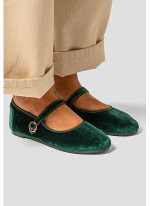 Mary Jane Velvet Shoes PAEZ 2432501S5801-912 Evergreen