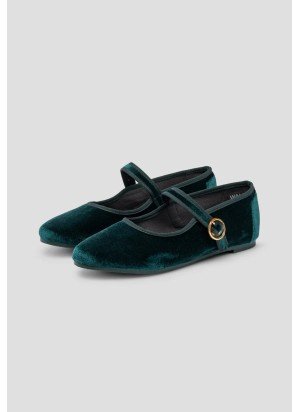 Mary Jane Velvet Shoes PAEZ 2432501S5801-912 Evergreen