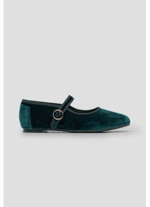 Mary Jane Velvet Shoes PAEZ 2432501S5801-912 Evergreen