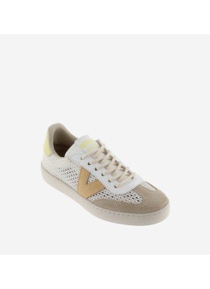 Berlin Cycling Open Mesh & Split Suede Sneakers Victoria 1126210 Beige
