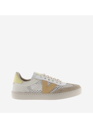 Berlin Cycling Open Mesh & Split Suede Sneakers Victoria 1126210 Beige