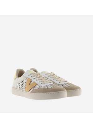 Berlin Cycling Open Mesh & Split Suede Sneakers Victoria 1126210 Beige