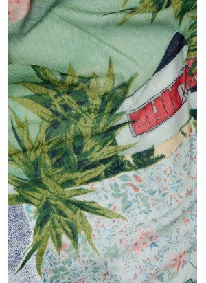 Lenço Fou Delicate Patch Rectangle Desigual 25SAWA11-5013 Turquesa