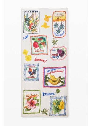 Lenço Fou Paradise Rectangle Desigual 25SAWA34-1001 Branco