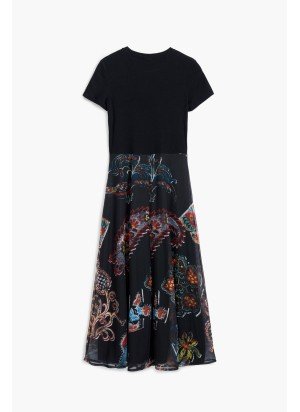 Vestido Paisley Mesh Lacroix Desigual 25SWVK32-2000 Preto