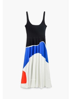 Vestido Ondas Desigual 25SWVK41-2000 Multicolorido