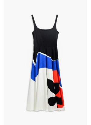 Vestido Ondas Desigual 25SWVK41-2000 Multicolorido