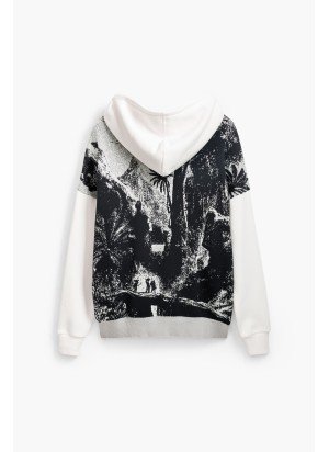 Sweat Blue Paradise Desigual 25SWSK46-1015 Cru