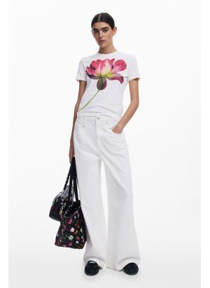 Plata T-Shirt Desigual 25SWTK24-1001 Ecru