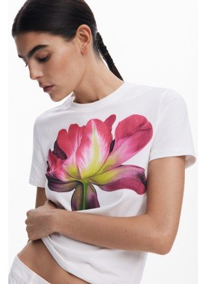 T-Shirt Plata Desigual 25SWTK24 -1001 Cru
