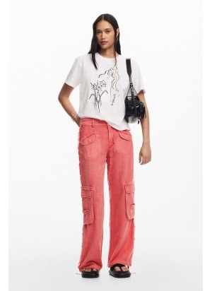 T-Shirt Paraguay Desigual 25SWTKAB-1000 Branco