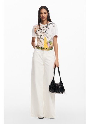 T-Shirt Collection Desigual 25SWTKAC-1000 Branco