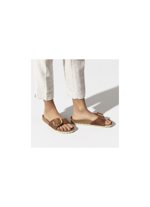 Sandálias Madrid Big Buckle Natural Leather Oiled Birkenstock 1006525 Cognac